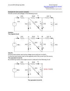 Example (An extra session example) Find all currents and voltages