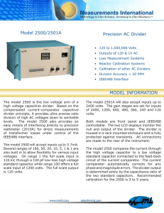 Model 2500/2501A MODEL INFORMATION Precision AC Divider