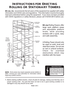 instructions for erecting rolling or stationary towers - Bil-Jax