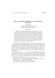 The Acceleration of Electrons by Magnetic Induction