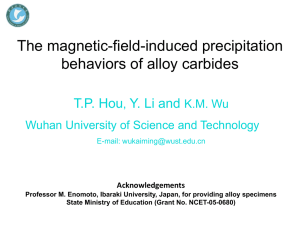 The magnetic-field-induced precipitation behaviors of alloy carbides