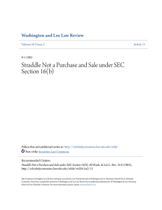 Straddle Not a Purchase and Sale under SEC Section 16(b)