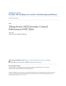 Taking Section 10(b) Seriously - The Fordham Law Archive of