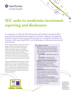 SEC seeks to modernise investment reporting and disclosures