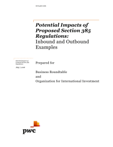 Potential Impacts of Proposed Section 385 Regulations: Inbound