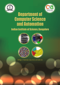 CSA Brochure - Computer Science and Automation