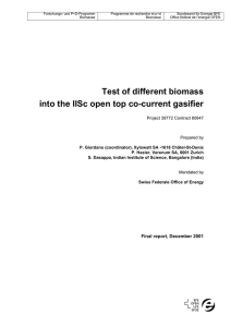 Test of different biomass into the IISc open top co