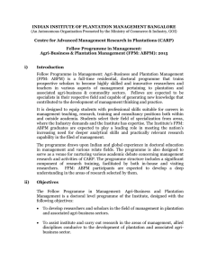 INDIAN INSTITUTE OF PLANTATION MANAGEMENT BANGALORE