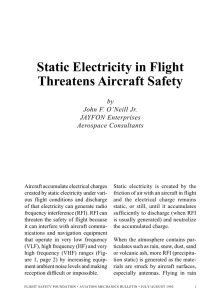 Static Electricity in Flight Threatens Aircraft Safety