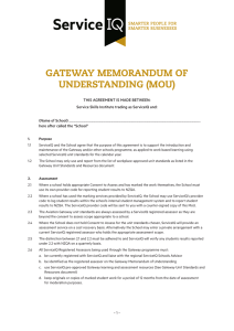 gateway memorandum of understanding (mou)