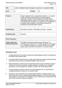 NZQA proposed unit standard NEW draft version nn Page 1 of 4 Title