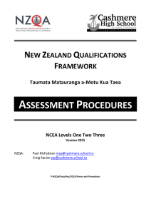 assessment procedures - Cashmere High School