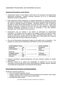 Assessment and Reporting Procedures