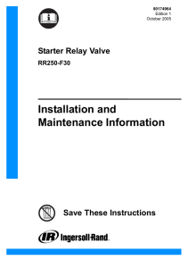 Installation and Maintenance Information, Model RR250