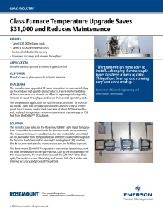 Proven Result: Glass Furnace Temperature Upgrade Saves $31000