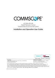 Installation and Operation User Guide
