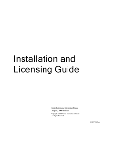 Installation and Licensing Guide