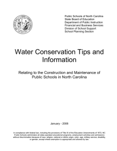 Water Conservation Information - North Carolina Prototype School