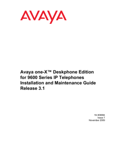 Avaya one-X™ Deskphone Edition for 9600 Series