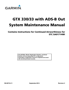 GTX 330/33 with ADS-B Out System Maintenance Manual Contains