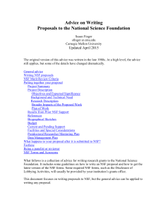 Advice on Writing Proposals to the National Science Foundation