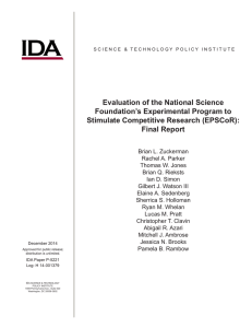 Evaluation of the National Science Foundation`s Experimental