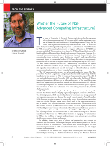 Whither the Future of NSF Advanced Computing Infrastructure?