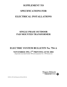 Specifications for Electrical Installations ESB754A