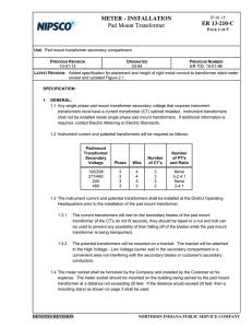 METER - INSTALLATION, Pad Mount Transformer