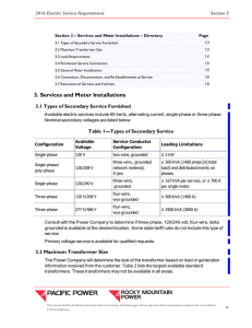 Services and Meter Installations