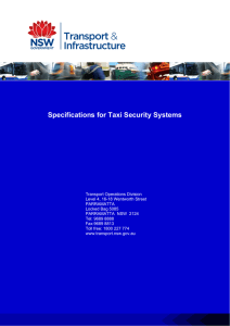 Taxi Security System Specifications