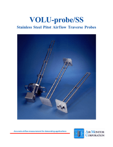 VOLU-probe/SS Stainless Steel Pitot Airflow Traverse Probe