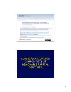 classification and compontnts of removable partial