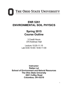 ENR 5261 ENVIRONMENTAL SOIL PHYSICS Spring 2015 Course