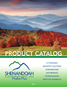 product catalog - Shenandoah Biotechnology