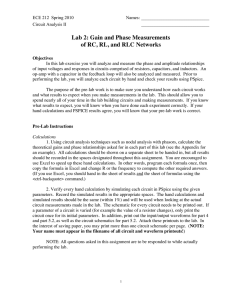 Lab 2: Gain and Phase Measurements of RC, RL, and RLC Networks