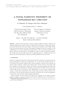 A NOVEL PASSIVITY PROPERTY OF NONLINEAR RLC CIRCUITS