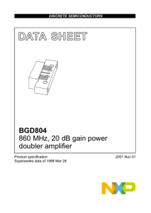 BGD804 860 MHz, 20 dB gain power doubler amplifier