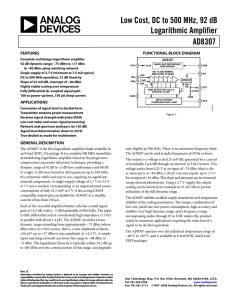 AD8307 Low Cost, DC to 500 MHz, 92 dB Logarithmic Amplifier