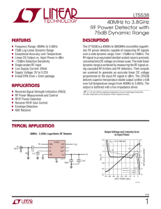 40MHz to 3.8GHz RF Power Detector with 75dB Dynamic Range