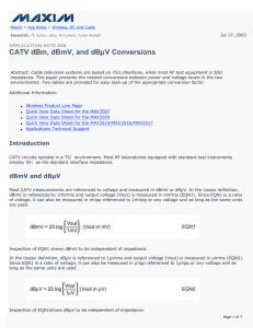 CATV dBm, dBmV, and dBµV Conversions