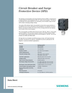 Circuit Breaker and Surge Protective Device (SPD)