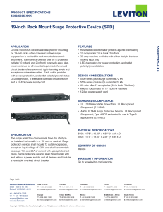 19-Inch Rack Mount Surge Protective Device (SPD)