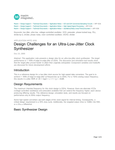 Design Challenges for an Ultra-Low-Jitter Clock Synthesizer