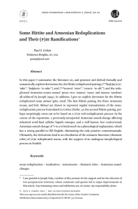 Some Hittite and Armenian Reduplications and Their (p)ie