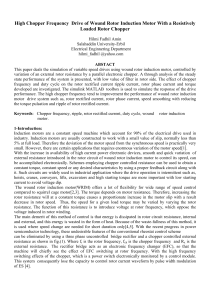 High Chopper Frequency Drive of Wound Rotor Induction Motor