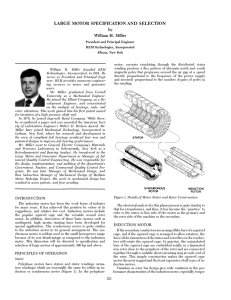 large motor specification and selection