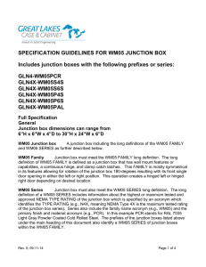 SPECIFICATION GUIDELINES FOR WM05 JUNCTION BOX