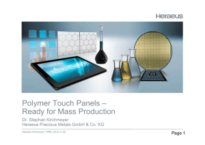 Polymer Touch Panels – Ready for Mass Production