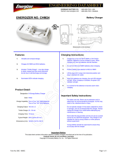 energizer no. chm24 - Energizer Technical Information